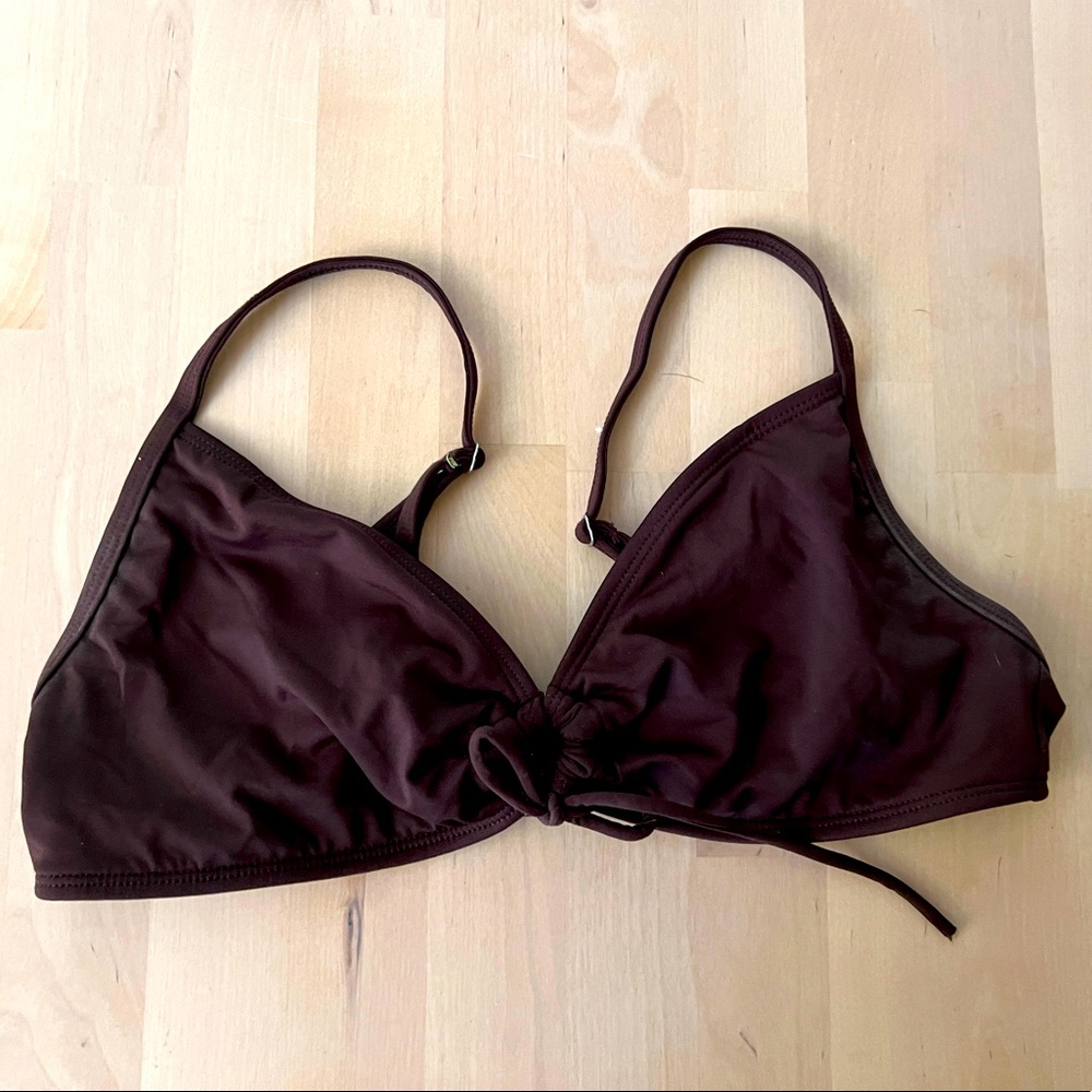 Athleta brown keyhole swim top size M